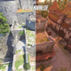 A side by size comparison of the Eichenwalde map from Overwatch 2.